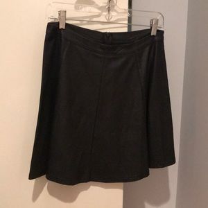 High waist faux leather flare midi